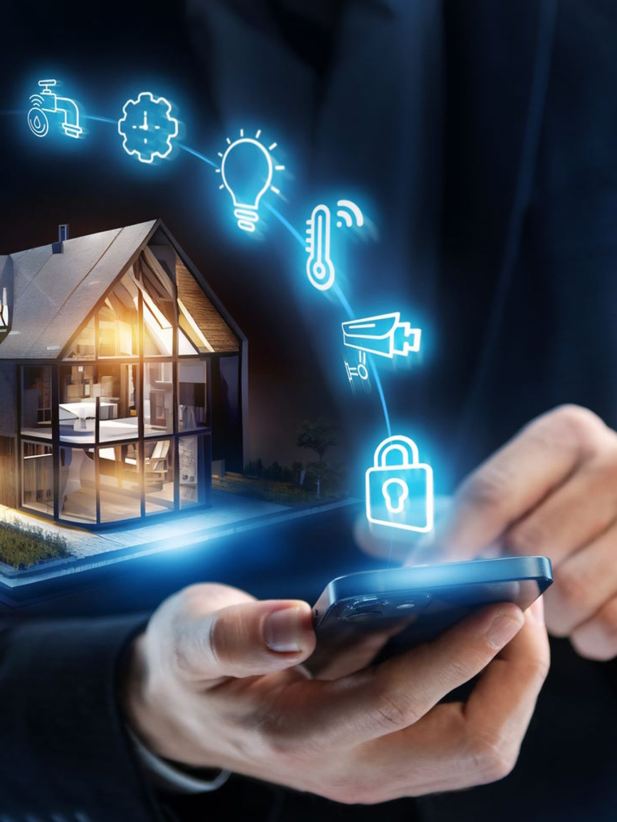 Smart home concept. Remote control and home management